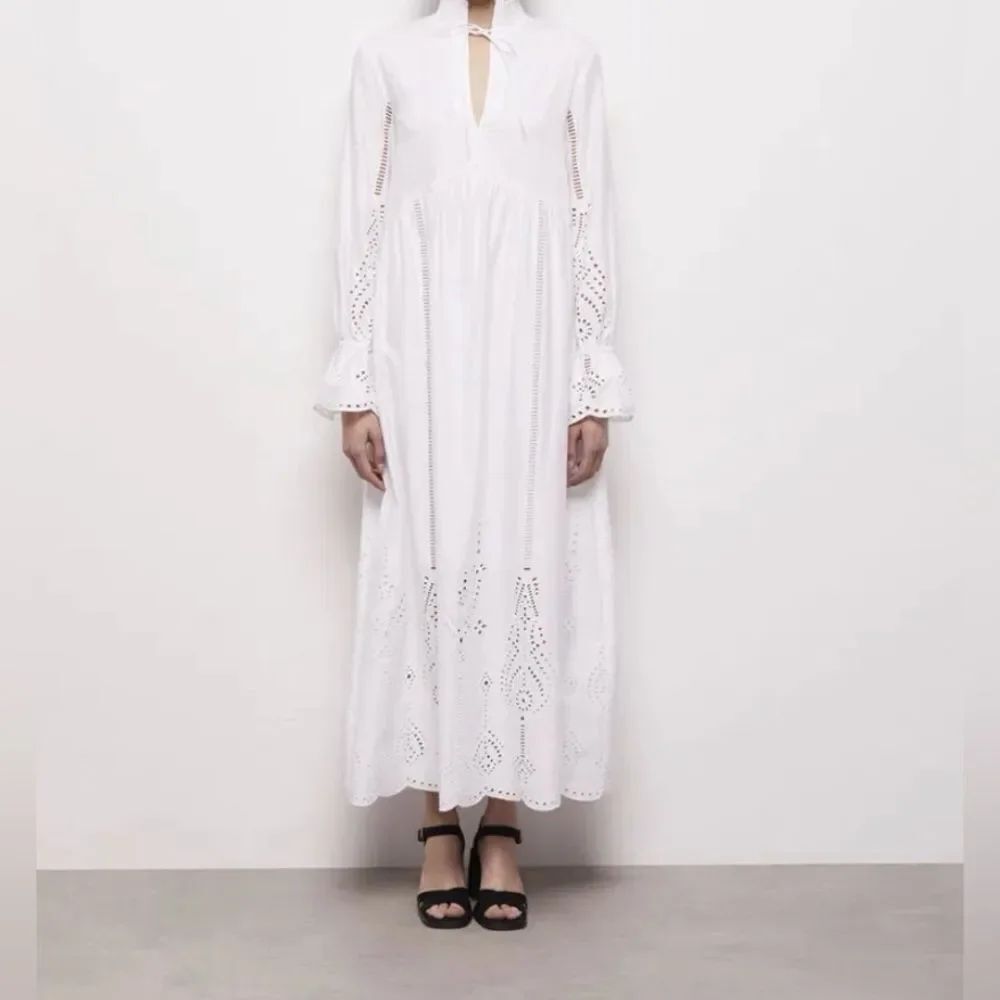 The Kooples Long Dress With Broderie Anglaise NWT Size 0 = US 2 = XS